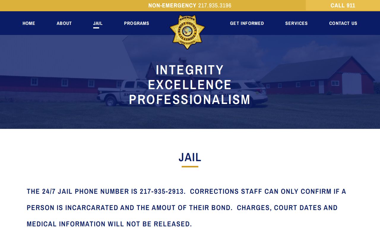 DeWitt County arrest history jail custody information