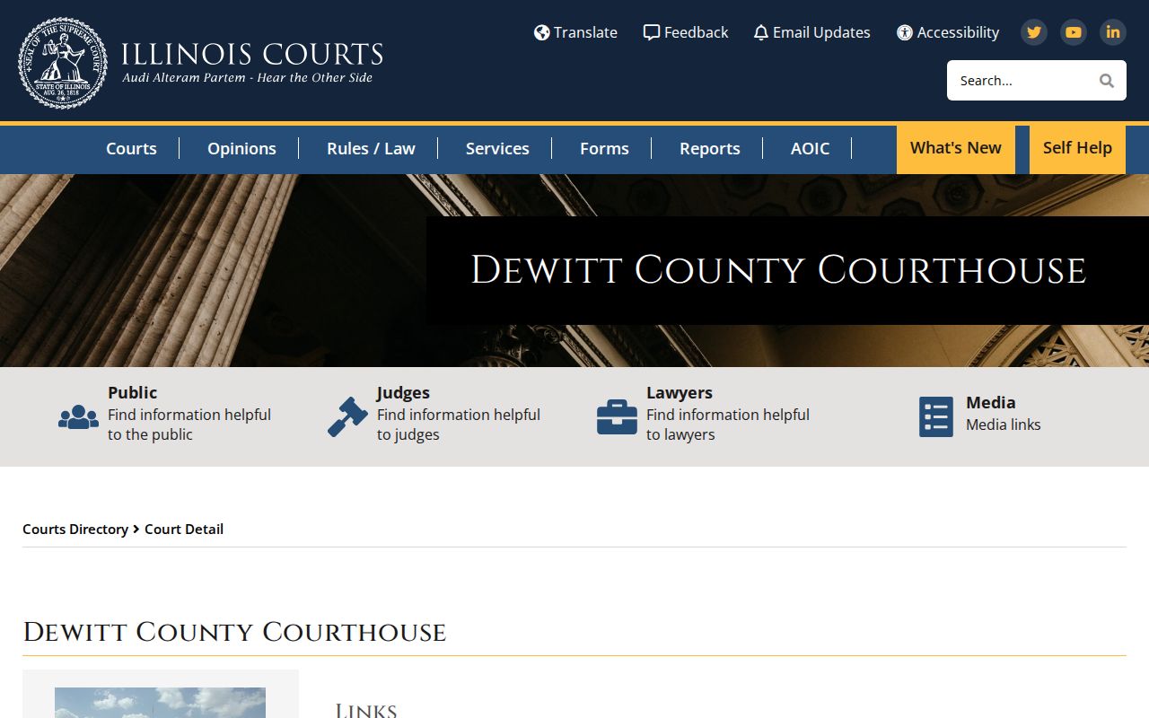 DeWitt County criminal court courthouse directory