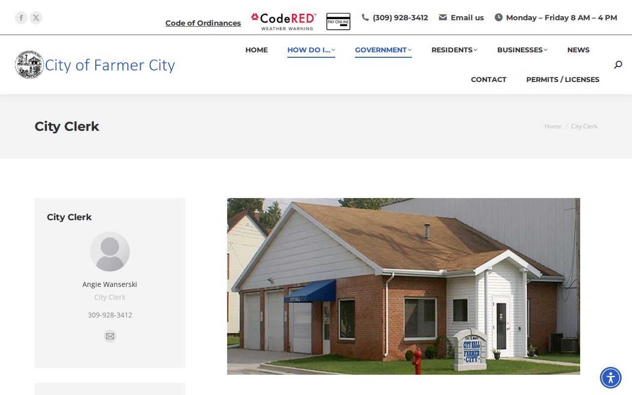 Farmer City Clerk official records information