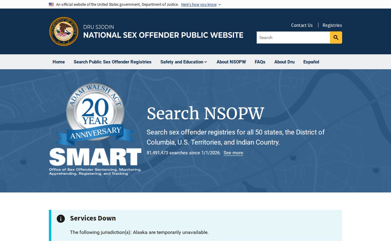National registry search supporting DeWitt County offender checks
