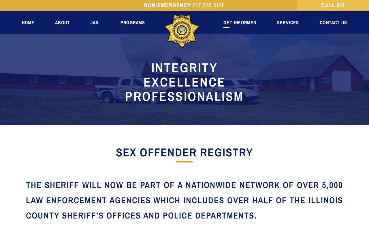 DeWitt County sex offender OffenderWatch notification page