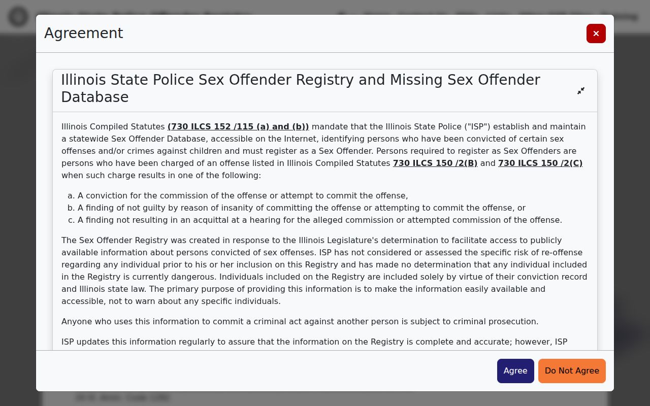 DeWitt County sex offender registry FAQ from Illinois State Police